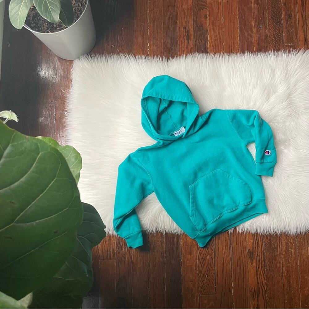 Kids Champion Hoodie Teal Green Blue